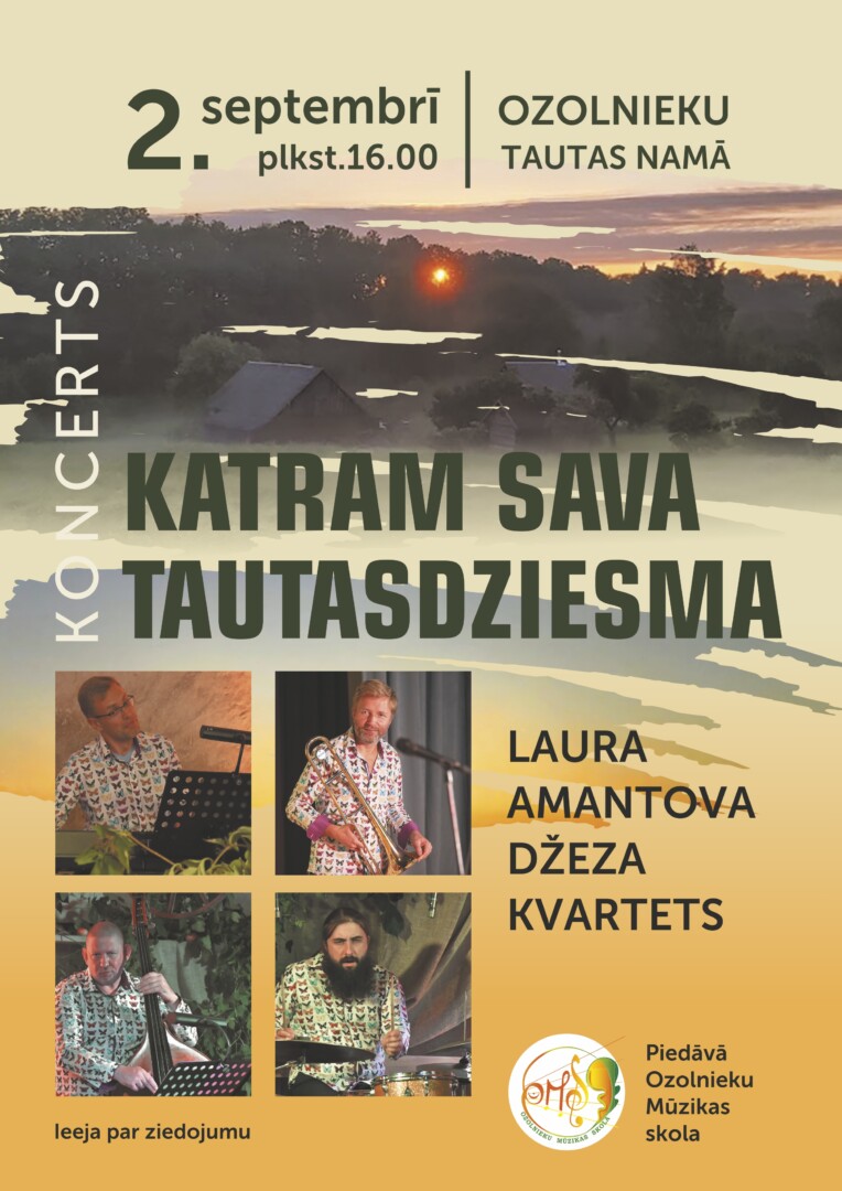 Koncerts KATRAM SAVA TAUTASDZIESMA 2.septembrī 16.00